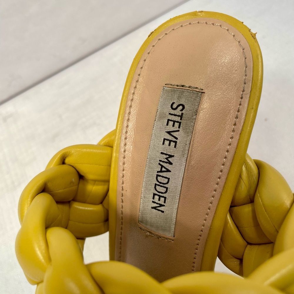 Steve Madden Mustard Yellow Braided Women's Sandals Size 7.5 - Picture 5 of 7